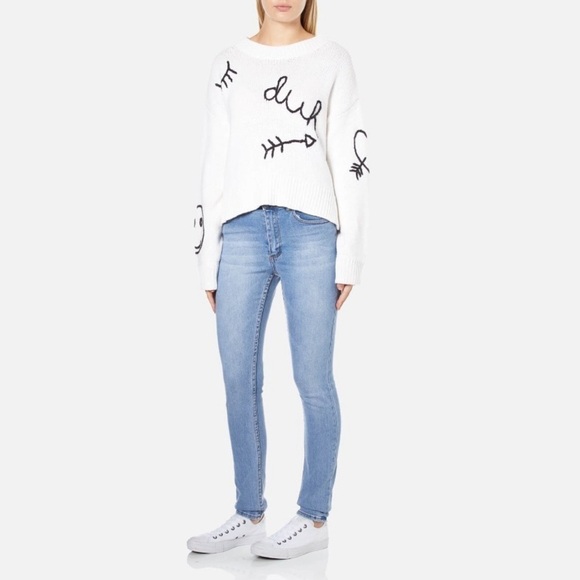 WILDFOX Women's Yr Dreams Duh Jumper in White XS - Picture 3 of 10